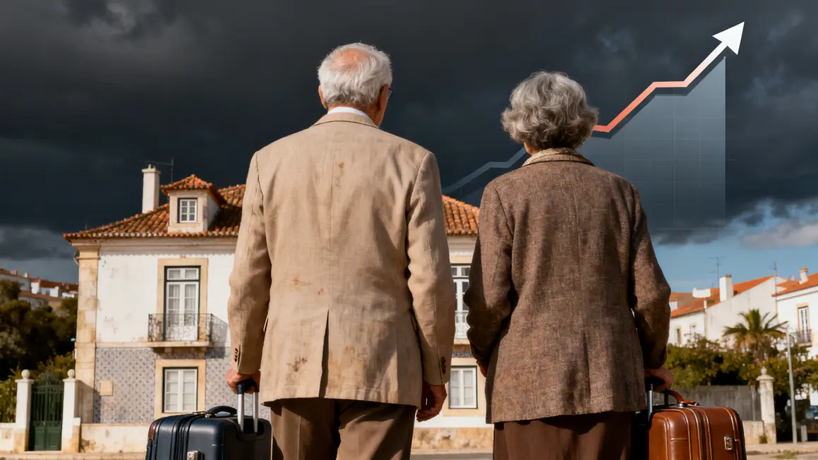 couple seniors devant maison Portugal désillusion fiscale