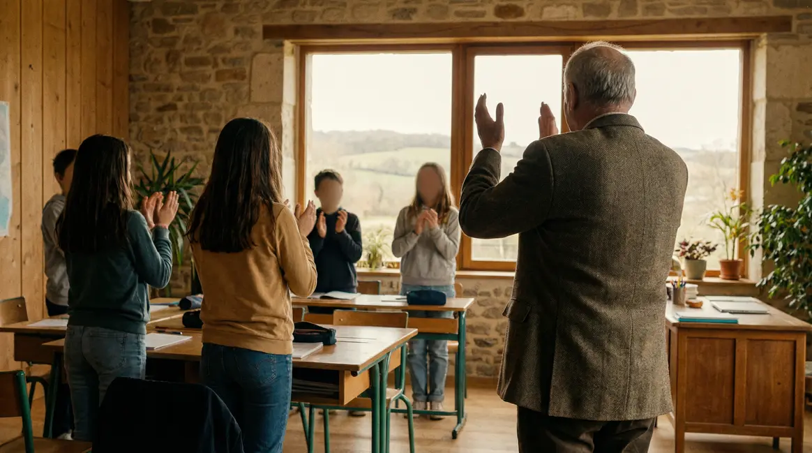 Bruno Chauvet applaudissements collège rural retraite