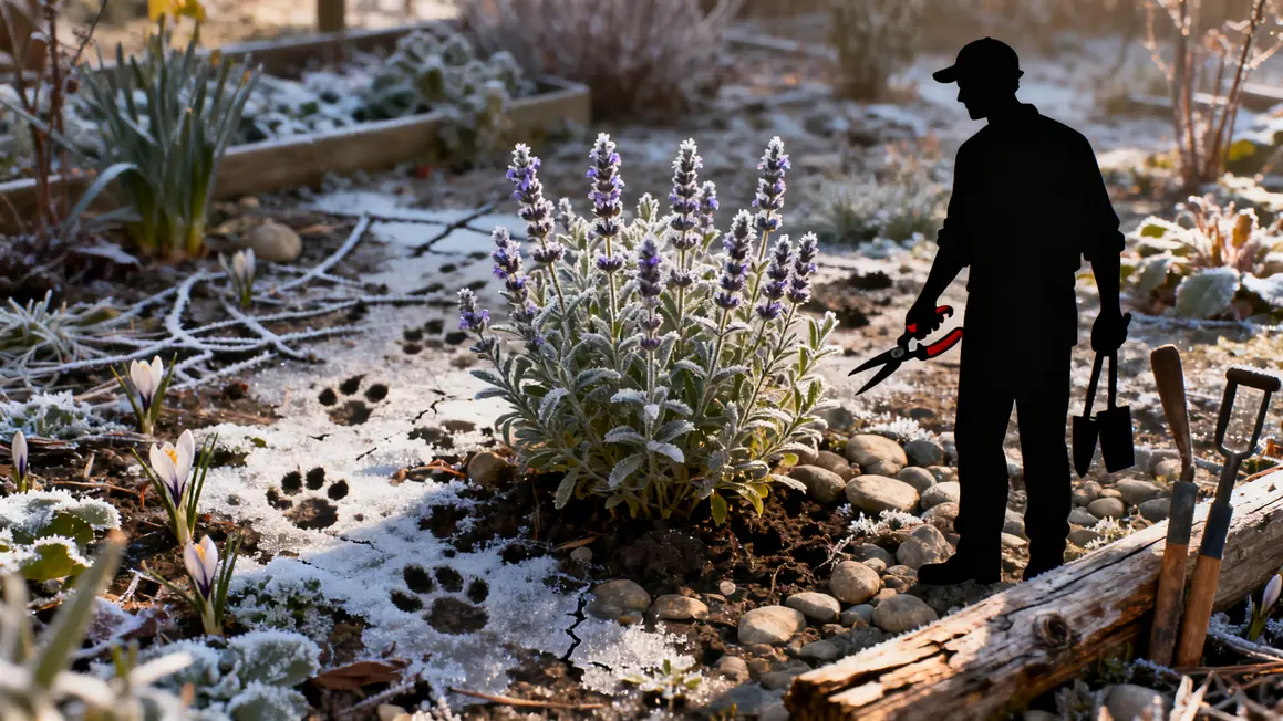 Sauge robuste jardin gelé hiver