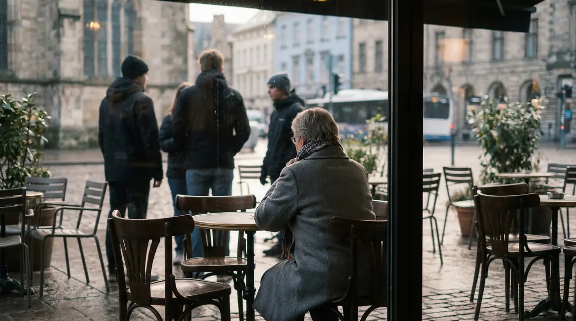 femme senior seule cafe exclusion