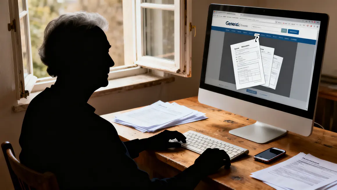 senior envoyant fichiers scannes sur plateforme retraite