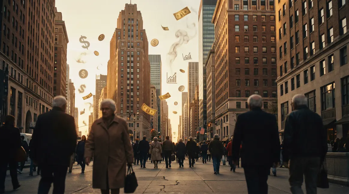 Seniors américains riches marchant en ville