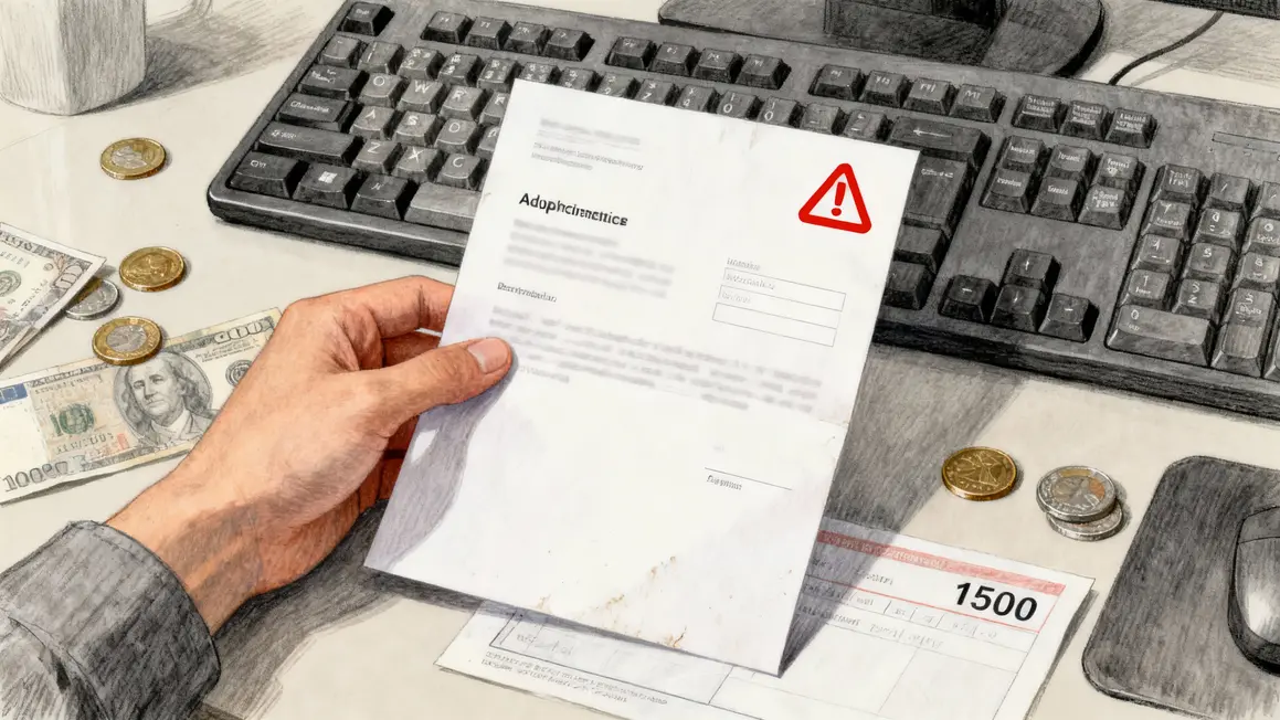 Lettre administrative main icone alerte virement retraite