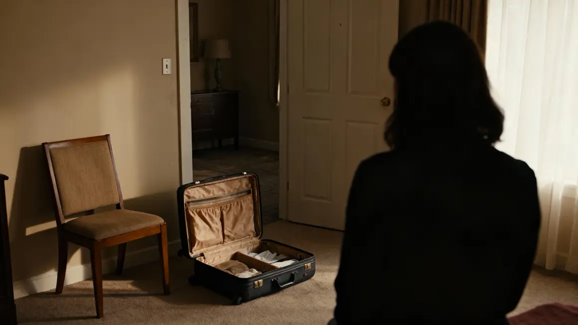Femme seule et indécise valise EHPAD Nantes