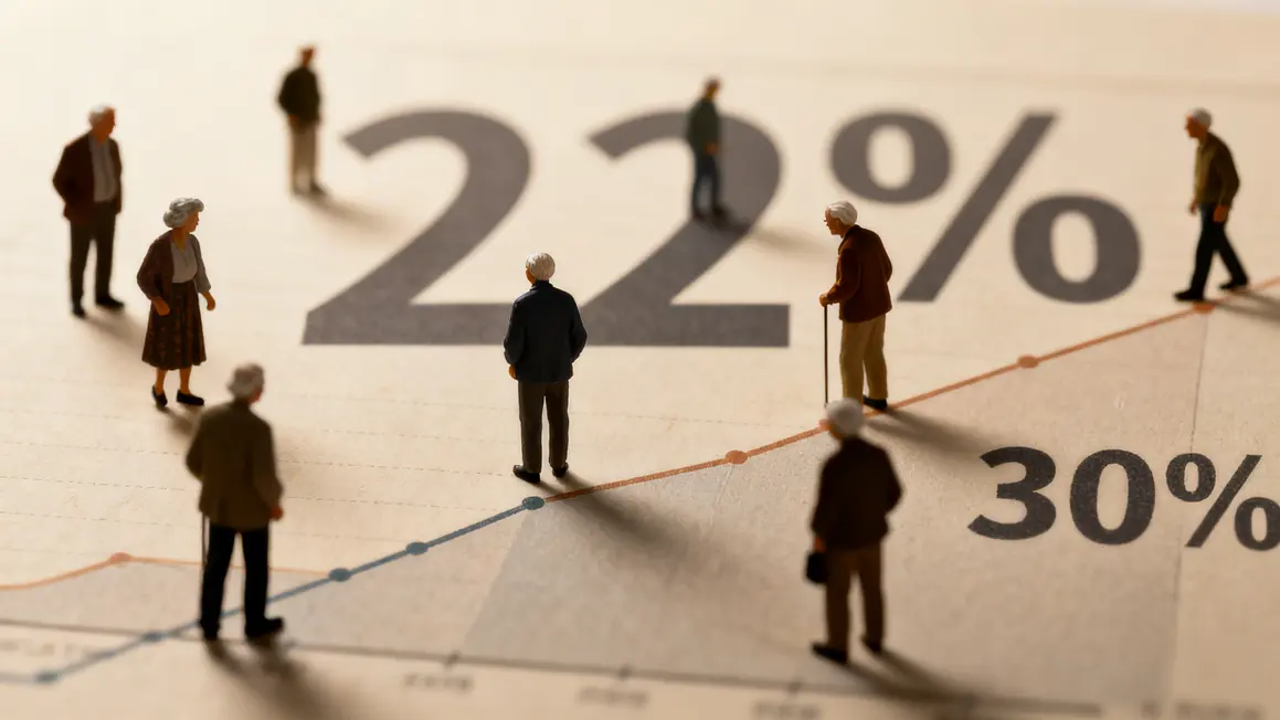 Graphique vieillissement seniors 22% 30% chiffres France