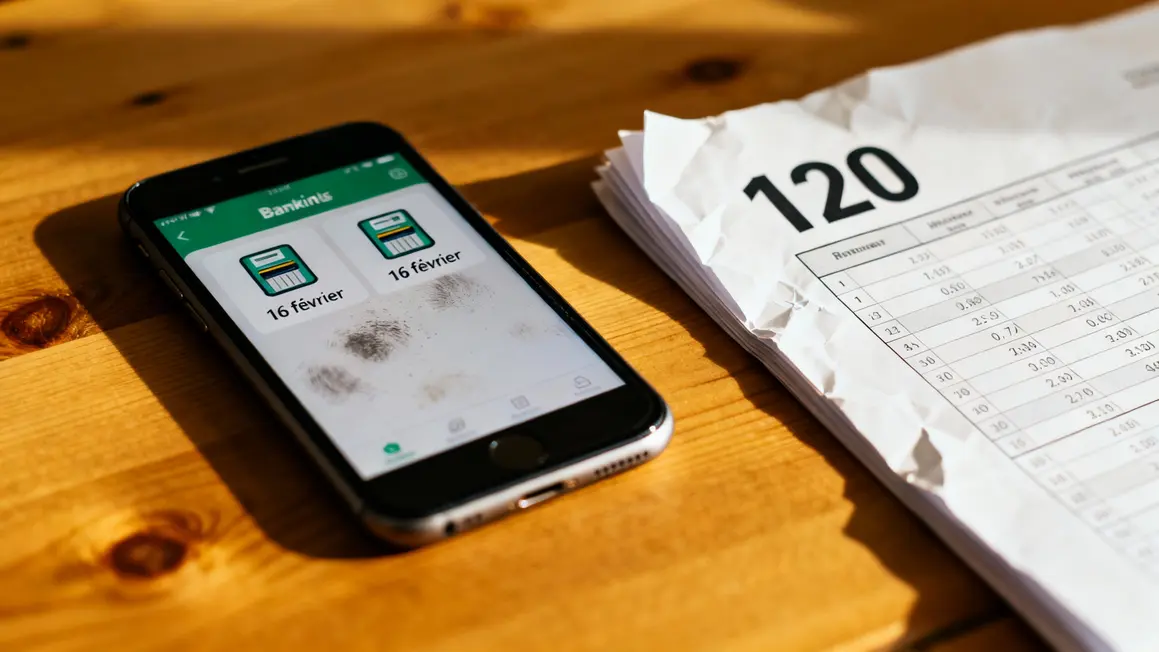 Smartphone compte bancaire deux prélèvements 16 février