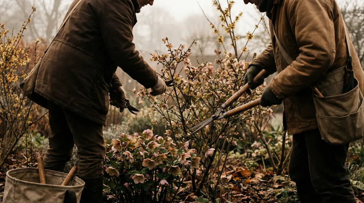 aidants taille jardin en février, plantes essentielles