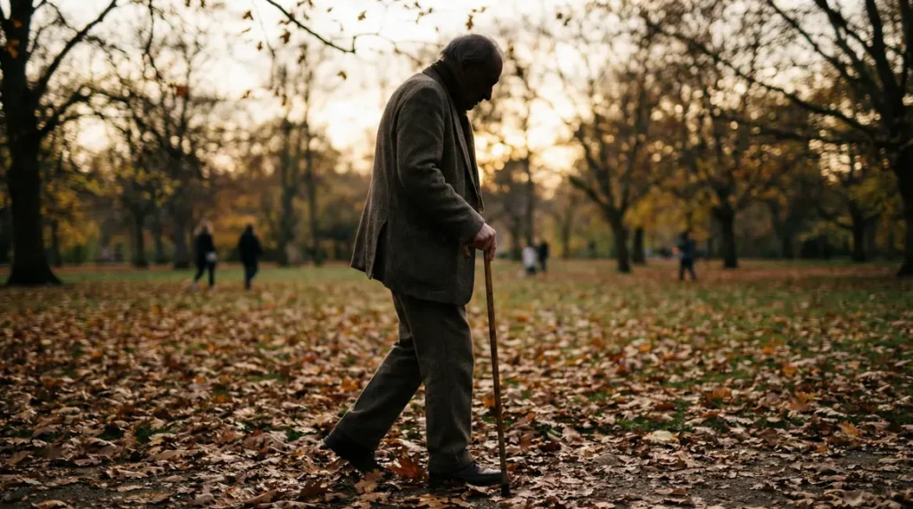 senior marche parc automne arthrose