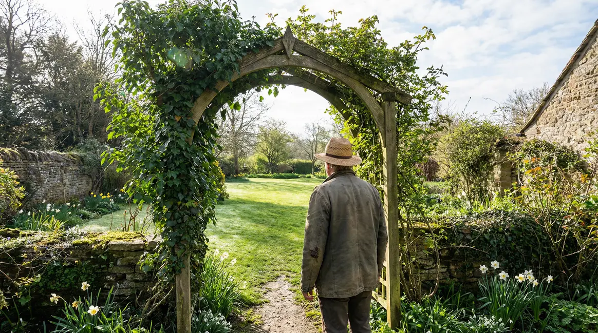 arche jardin sans fleurs feuillage vert printemps