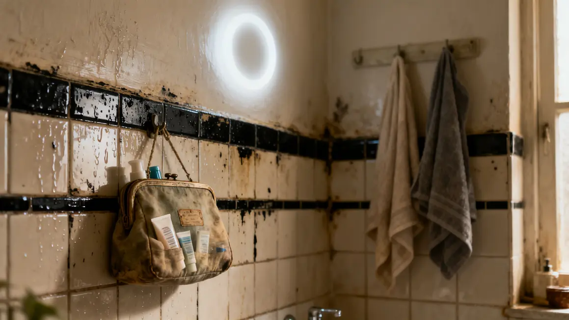 Carrelage mouillé avec condensation salle de bain