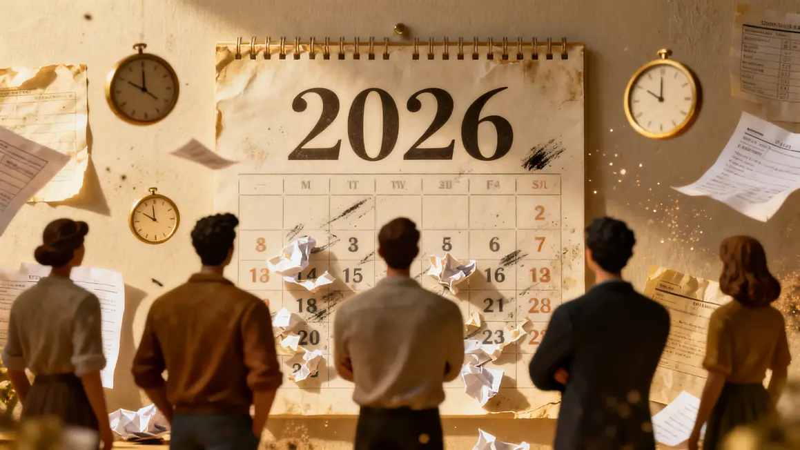 personnes stylisées calendrier confusion réforme retraite report