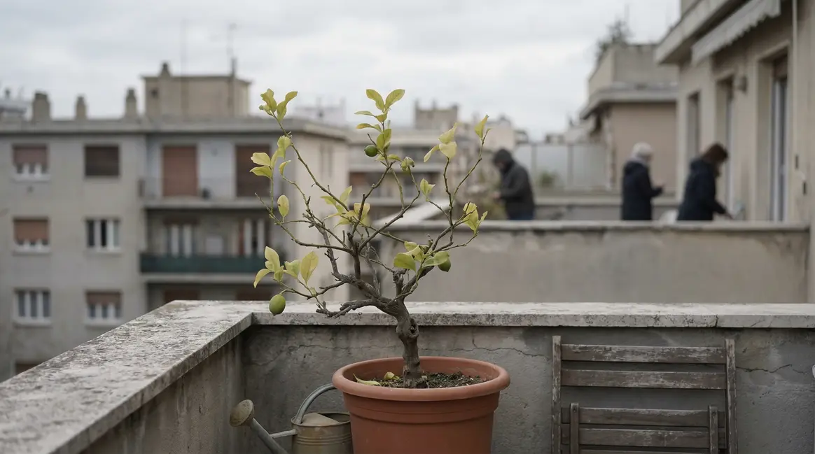 citronnier pot sur balcon debut printemps