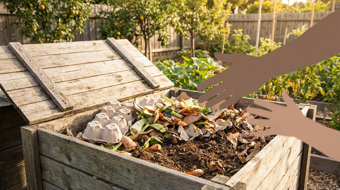 Compost maison boîtes œufs carton geste écologique famille