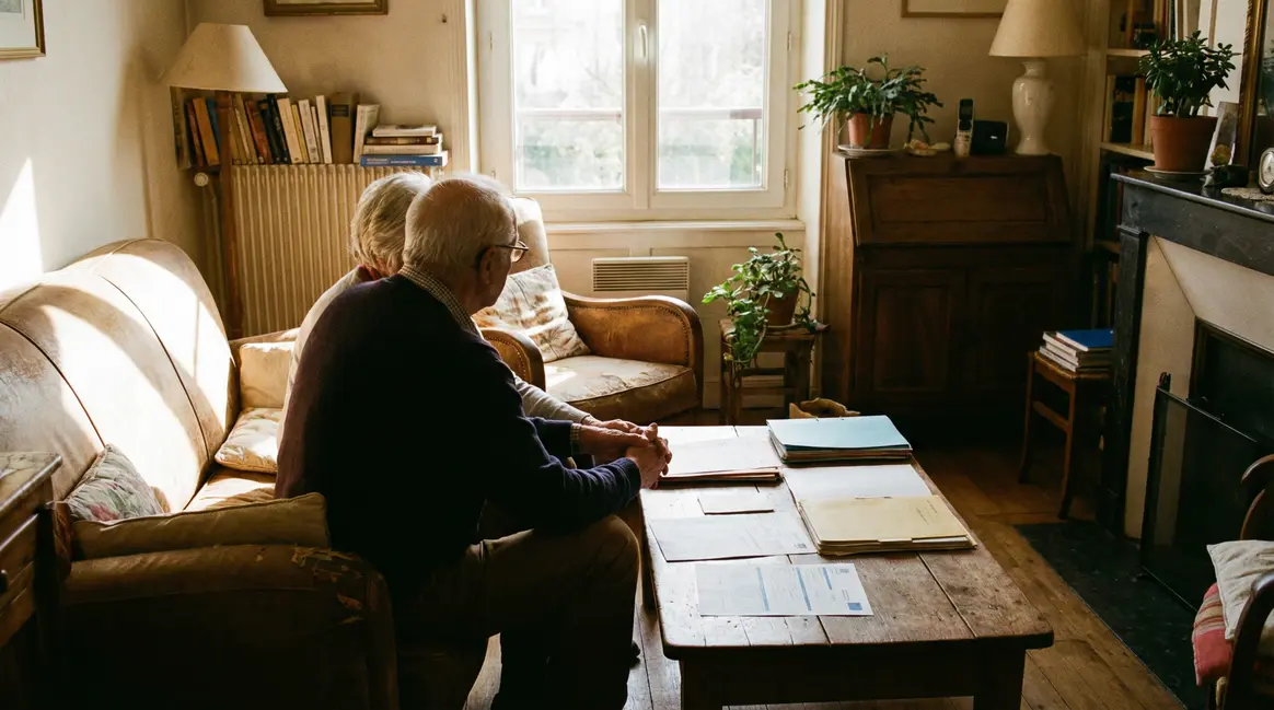 Couple de seniors bénéficiant de l'Aspa retraite en France