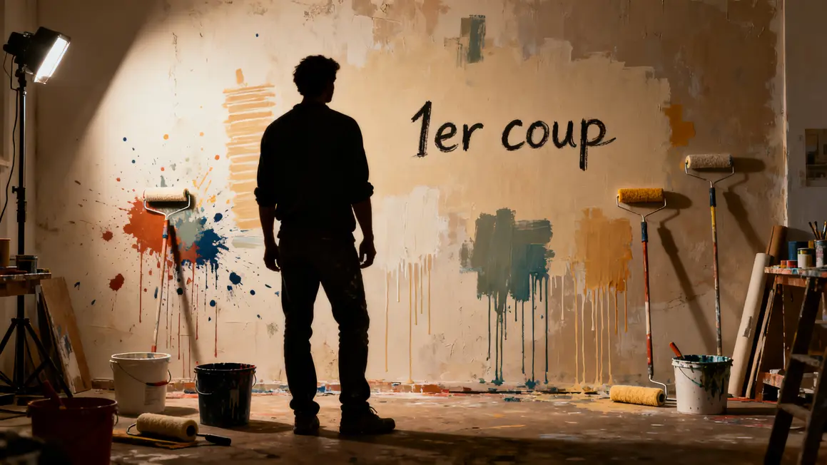 trace rouleau mur atelier peinture