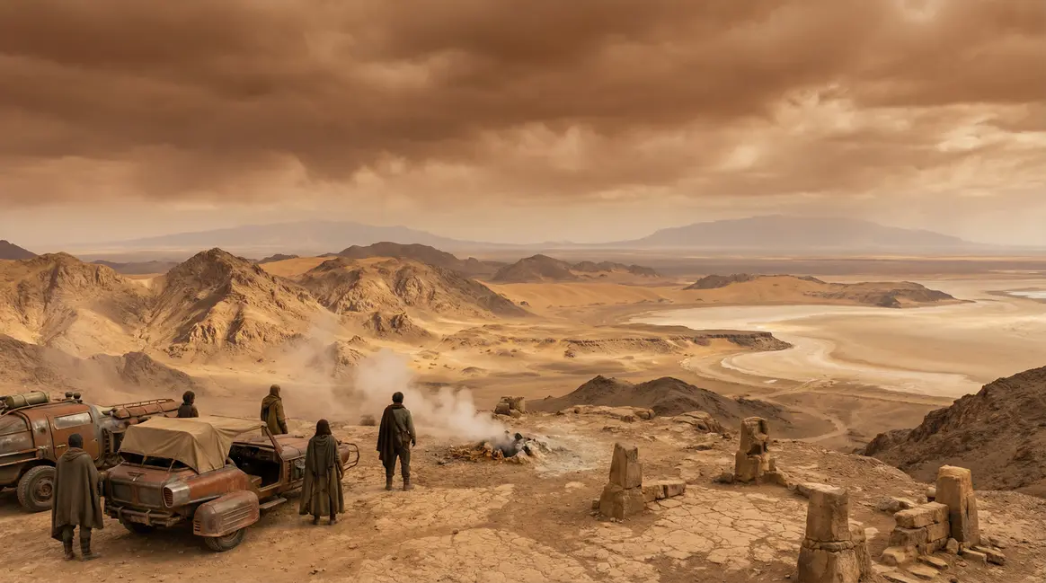 France au coeur de Pangée Ultima futuriste, paysage aride