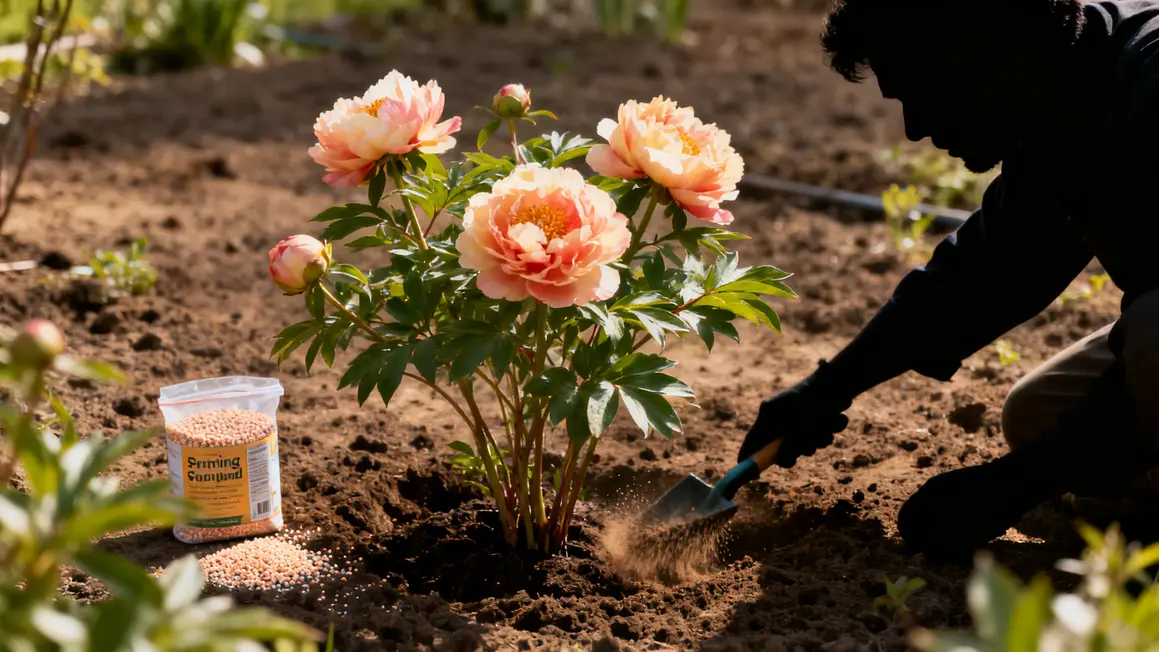 Griffage printemps pivoines engrais jardin