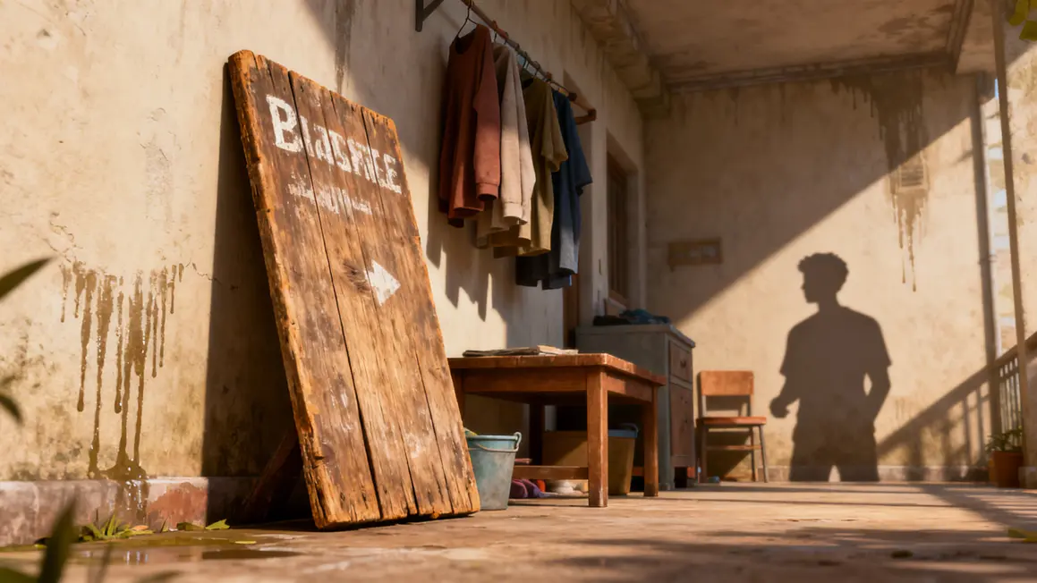 Placard en bois humidité visible mur