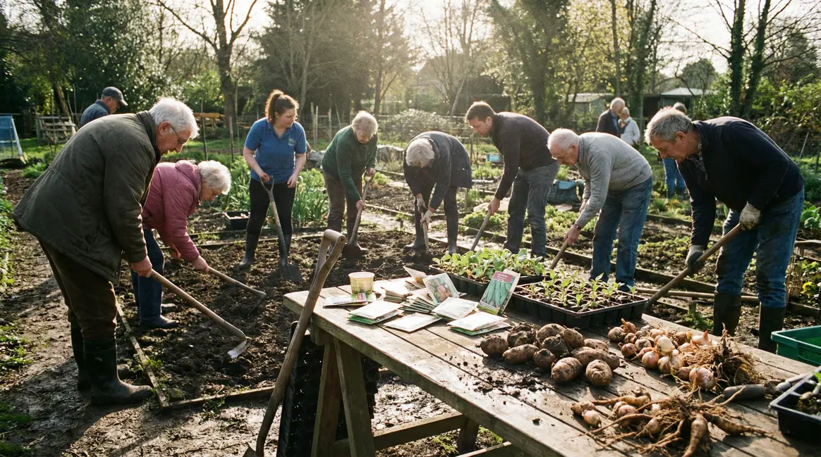 Personnes agees et aidants semis ou plantation jardin printemps
