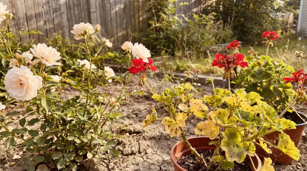Rosiers et géraniums envahis de parasites au printemps