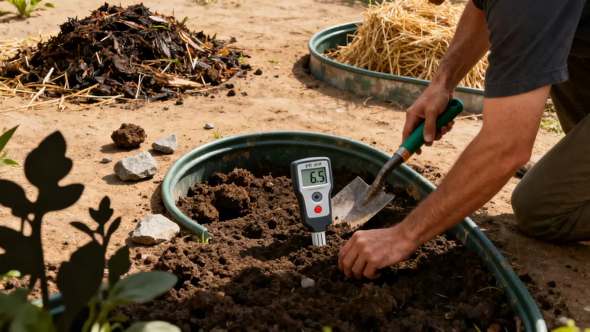 Jardiniers fosses compost pH 6 5