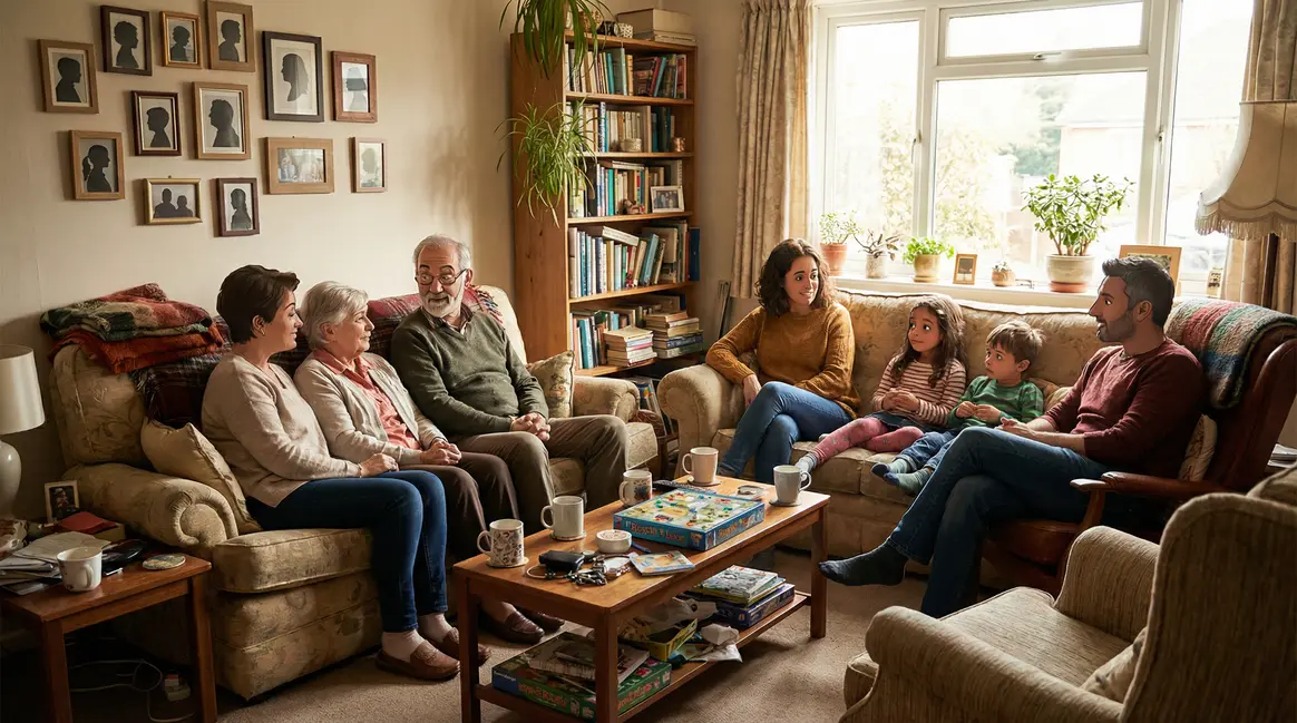 groupe multigenerationnel illustrant liens humains