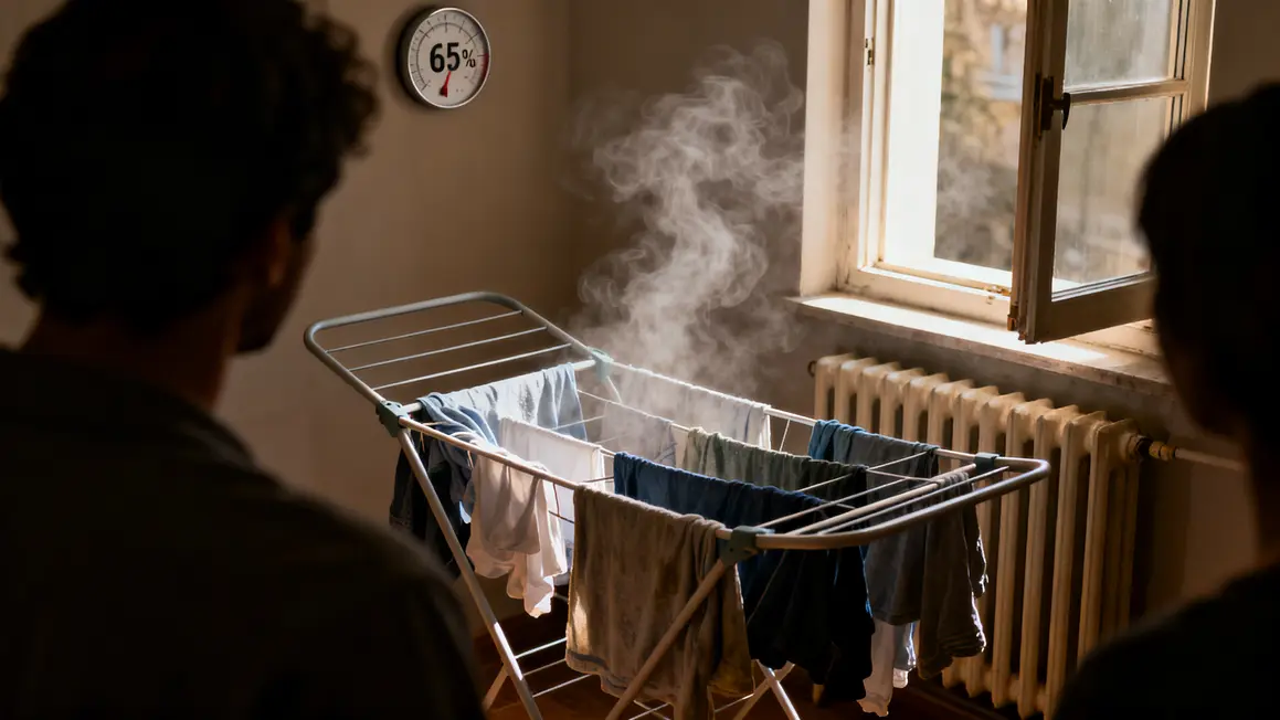 linge humide radiateur hygromètre odeur Action
