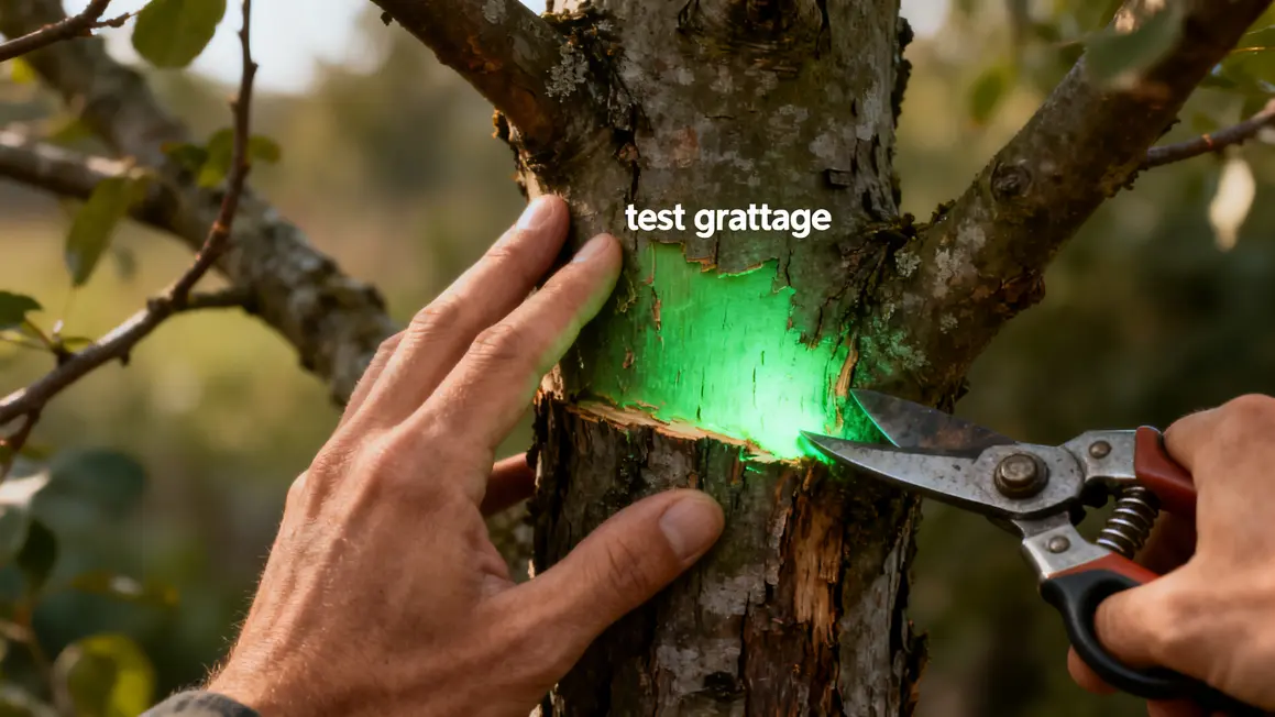 main grattage tige plante test vie