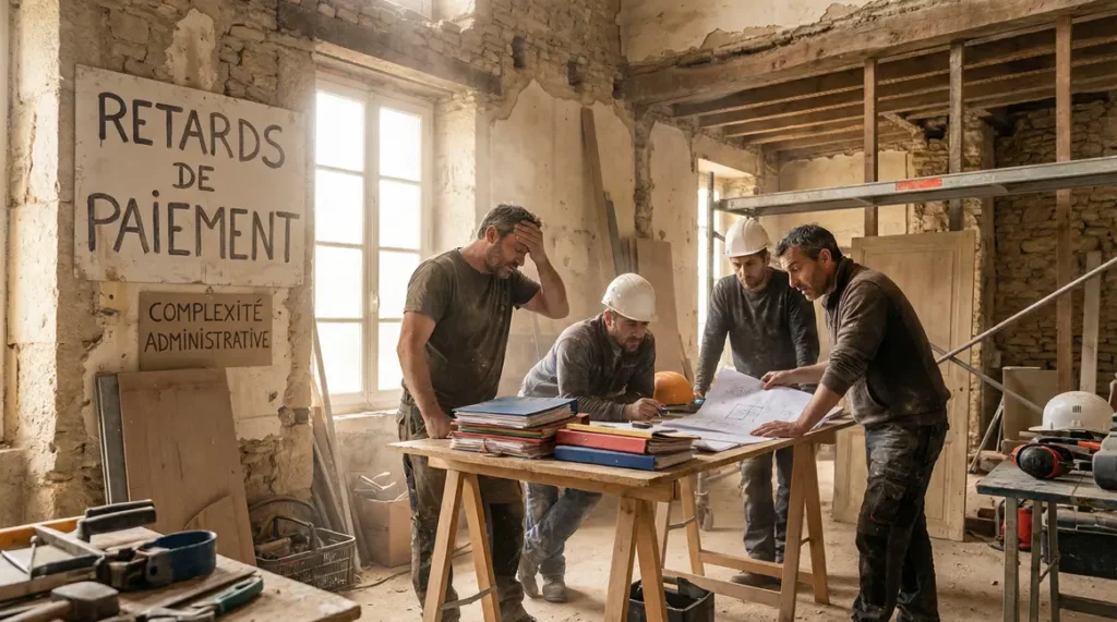 Chantier de rénovation MaPrimeRénov artisans dossiers administration