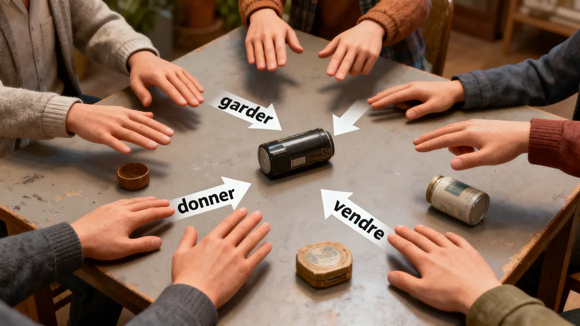 Table tri objets decisions garder donner