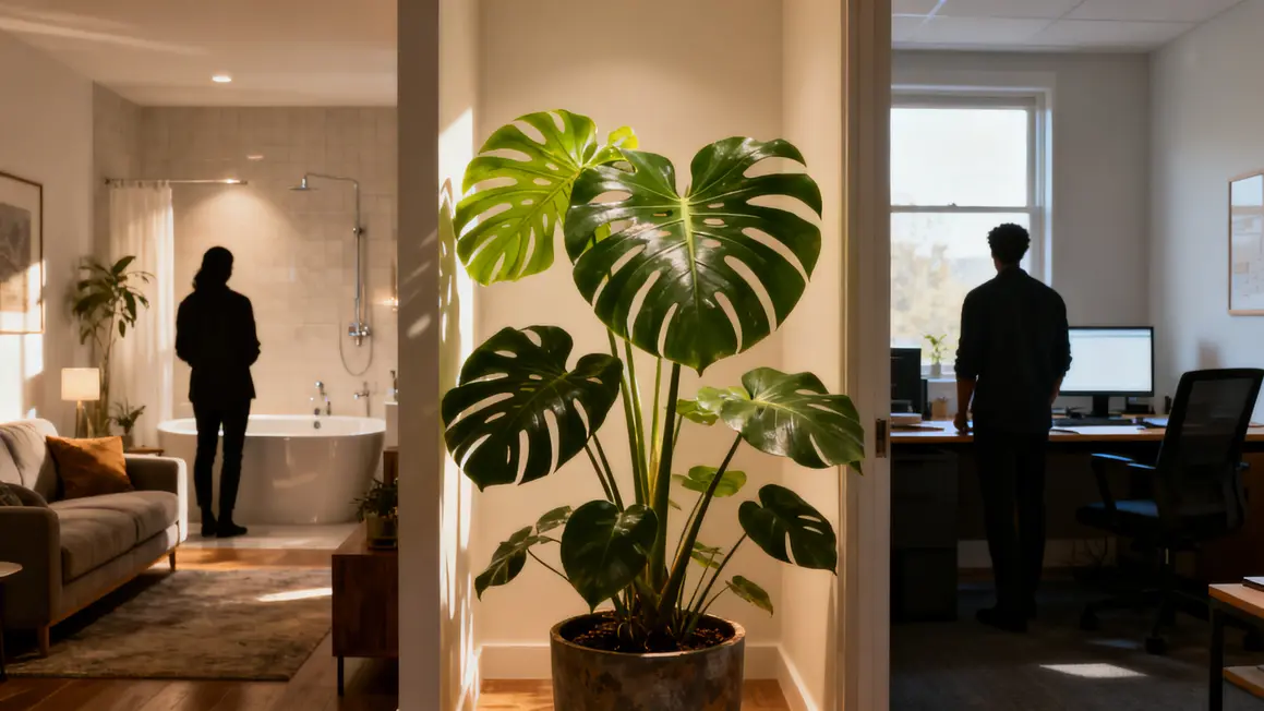 Monstera feuilles larges pieces lumineuses