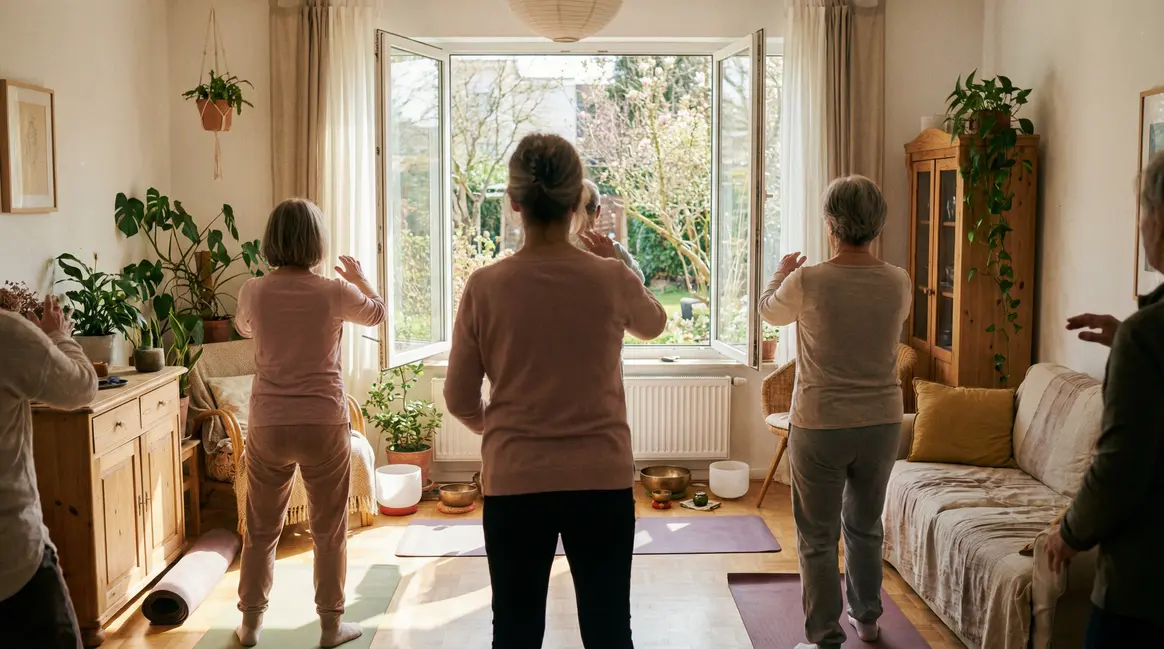 groupe seniors mouvement doux salon printemps