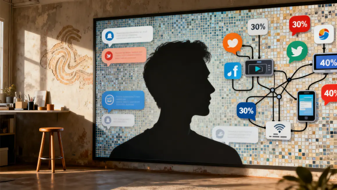 mur notifications reseaux sociaux plage sans ecran tabouret