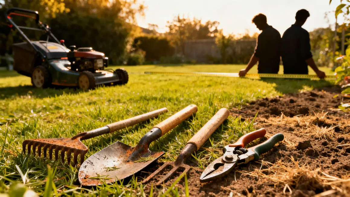 Outils jardin pelouse mesure