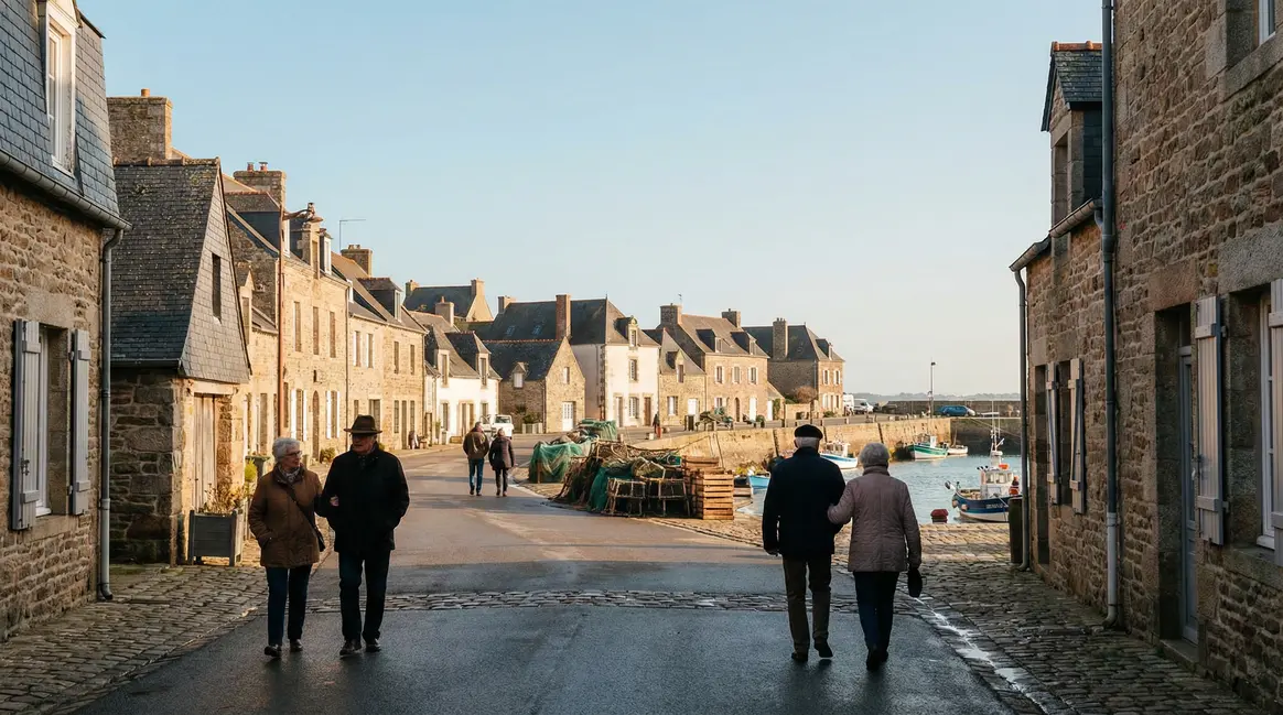 Vue de Paimpol seniors petite ville bretonne paisible