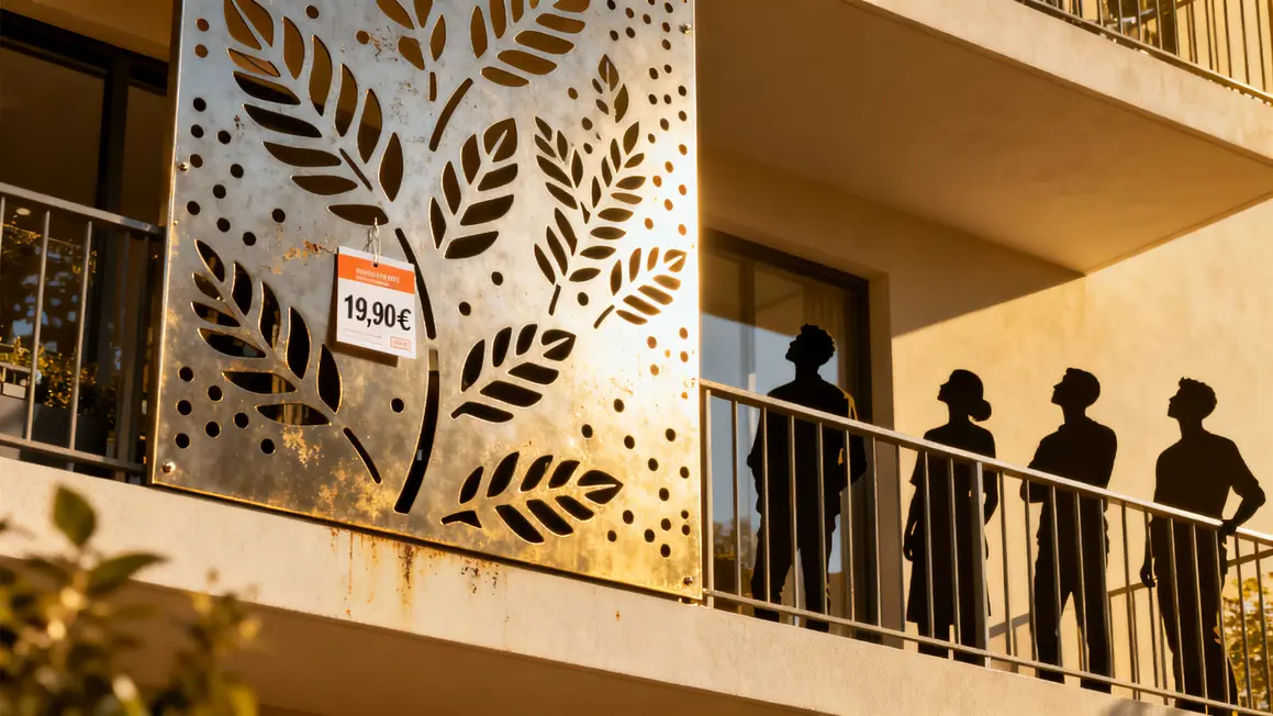panneau metallique ajoure motif feuillage gifi pas cher balcon