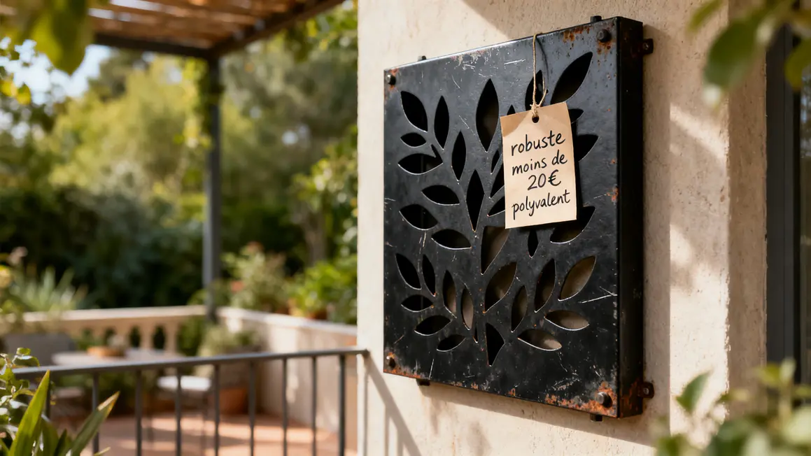 panneau metallique ajoure motif feuillage gifi terrasse jardin