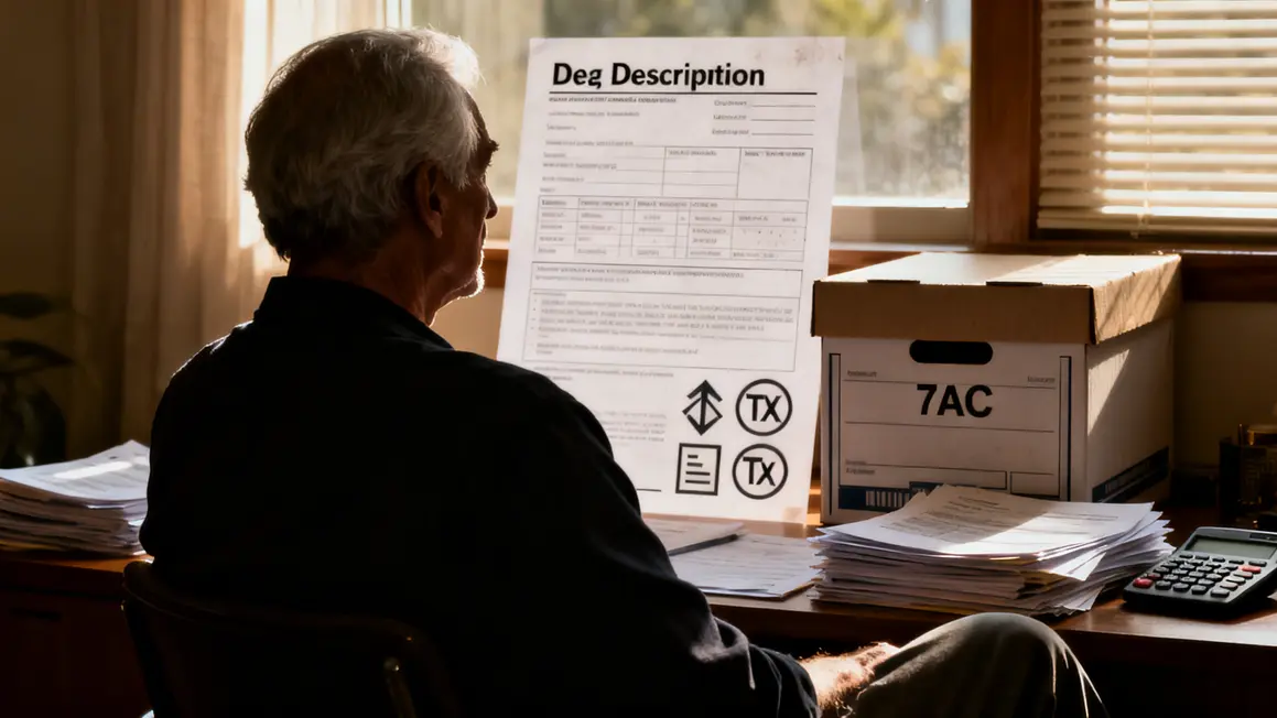 Senior hésite case 7AC impôt piles documents