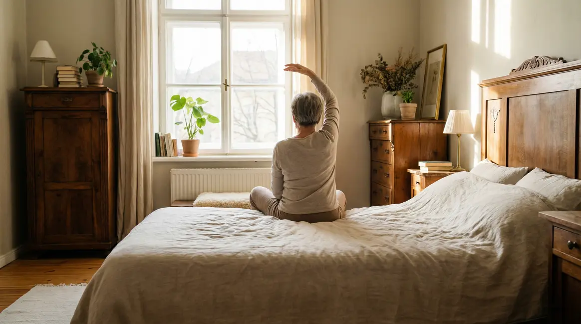 Pilates lit senior ambiance paisible bien-être