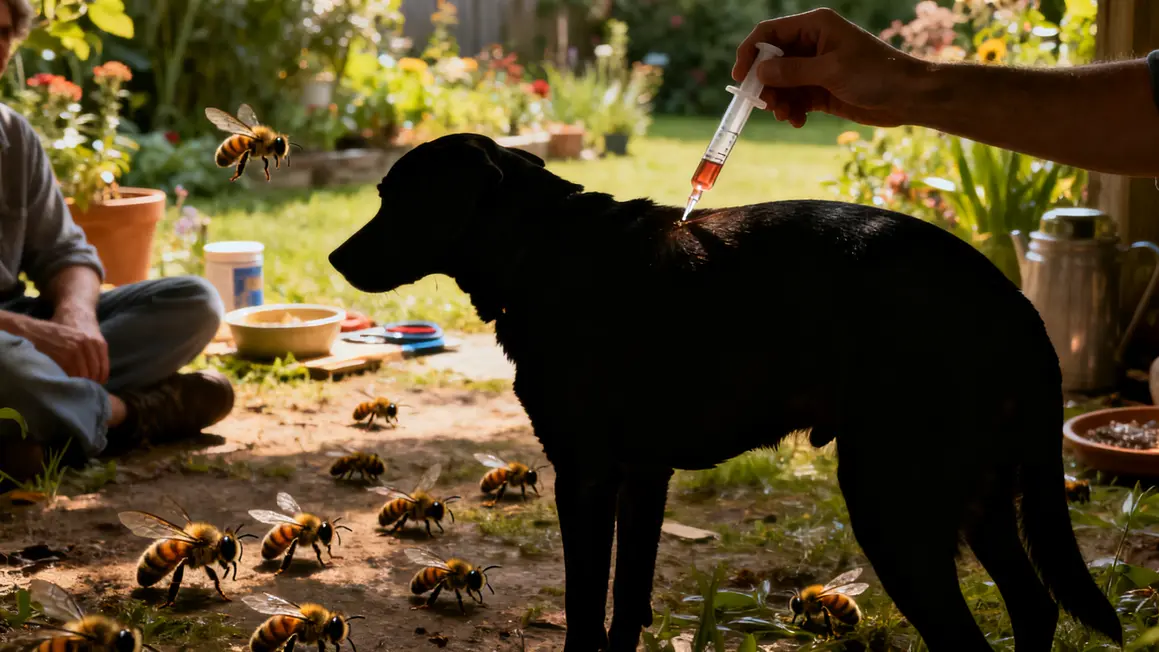 Chien pipette abeilles danger jardin