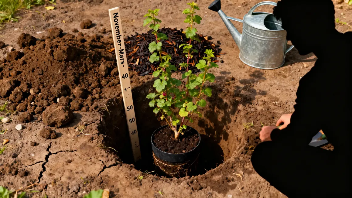 Plantation cassissier compost arrosage novembre mars sol humide