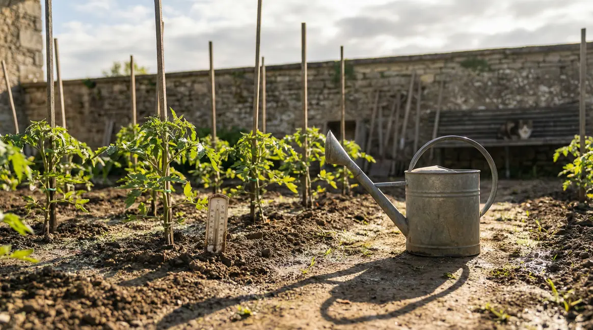 potager familial france plantation tomates sol chaud thermometre