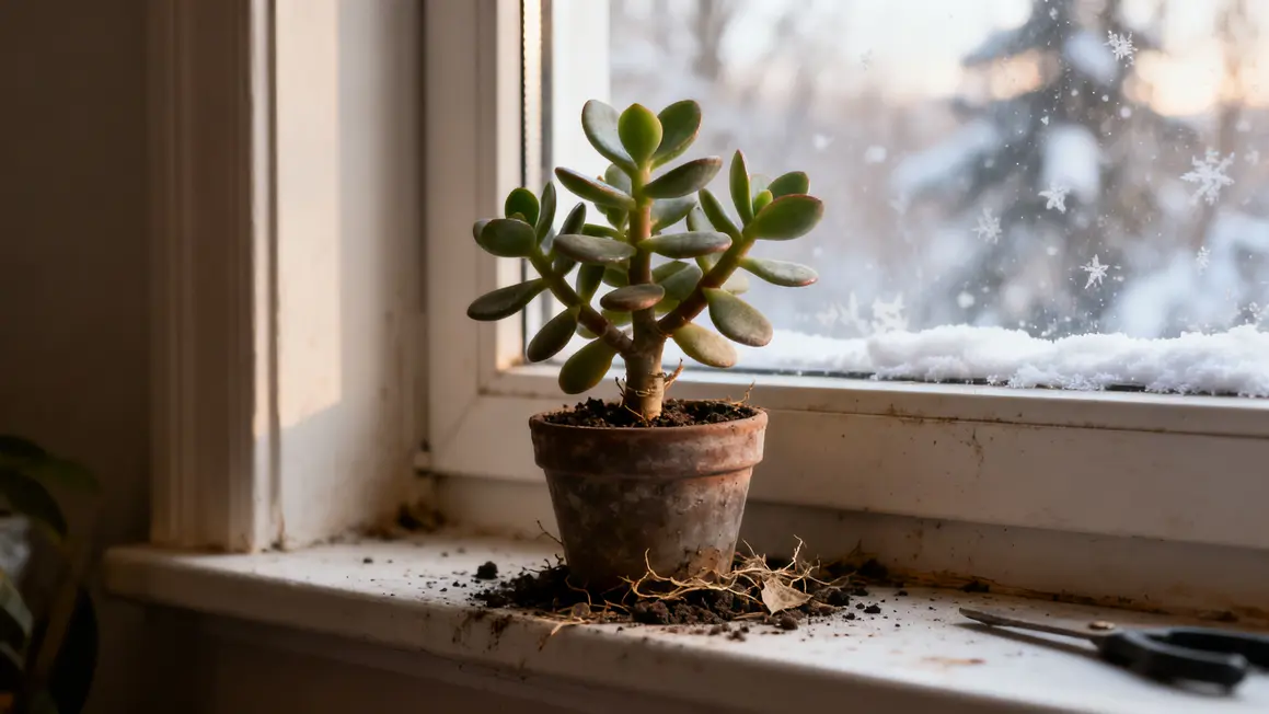 plante de jade stable en hiver terre sèche sans arrosage