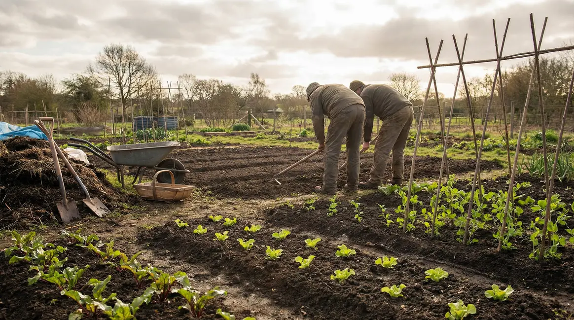 potager début printemps terre prête laitues pois betteraves jardinage mars