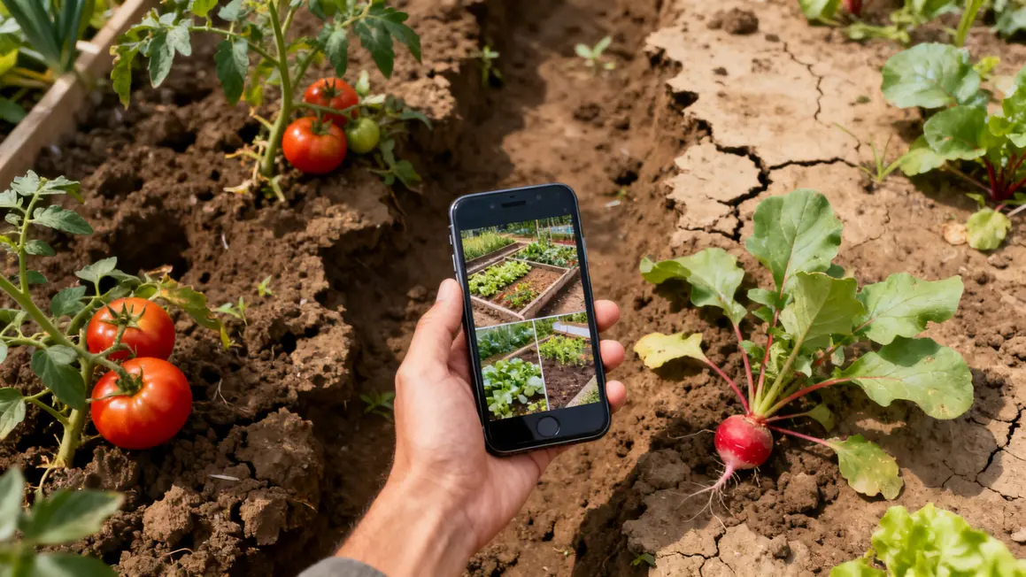 potager labour profond vue sol compact smartphone