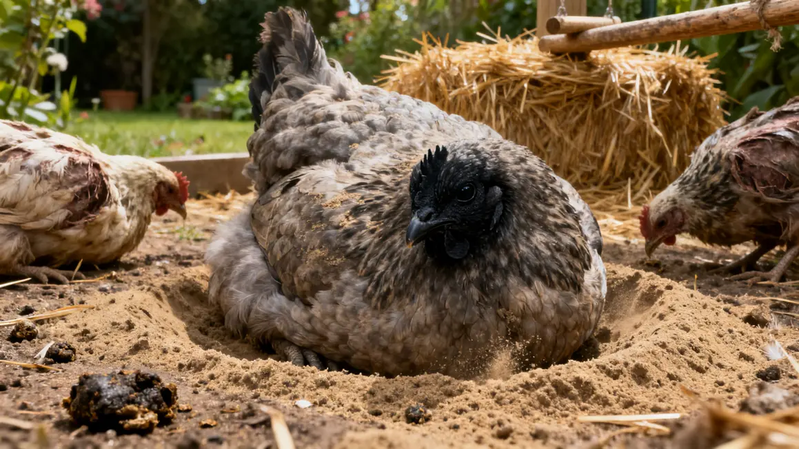 poule recroquevillée plumage terne poulailler