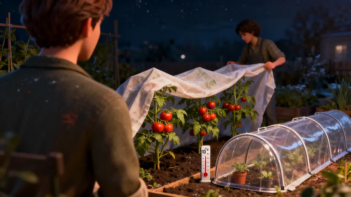 protection tomates gel voiles tunnel nuit thermometre