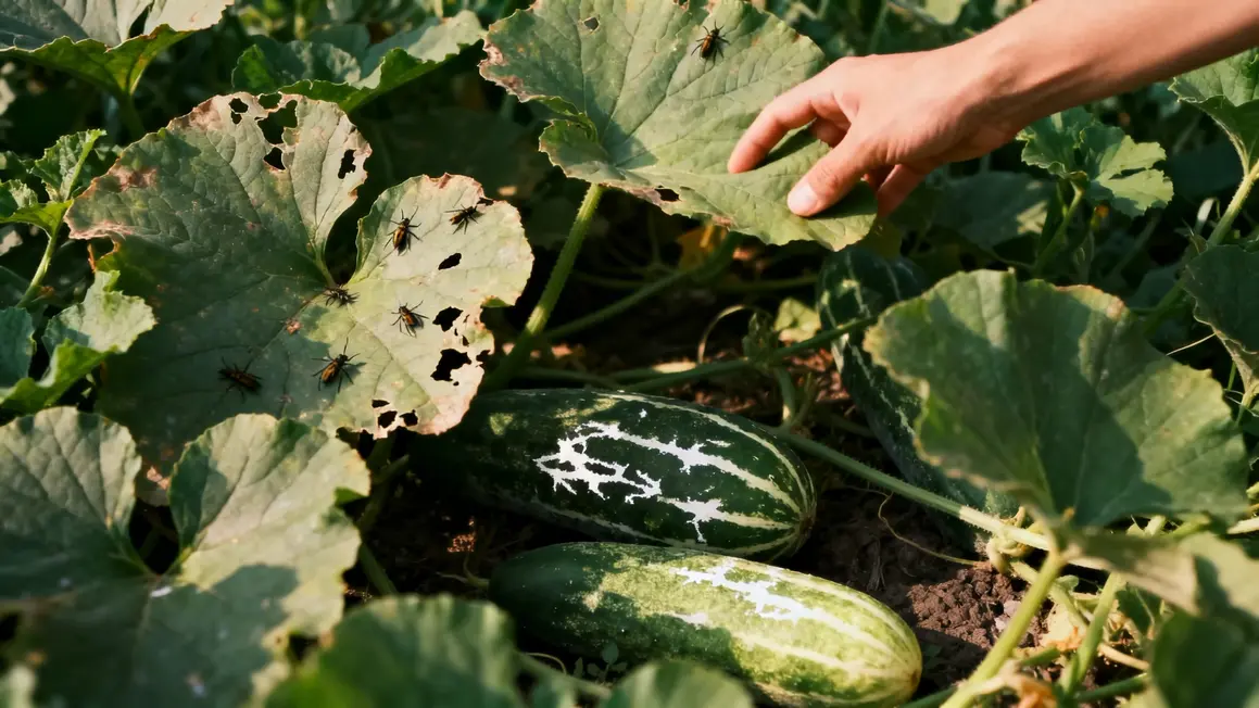 ravageurs maladies courge concombre feuilles abimees