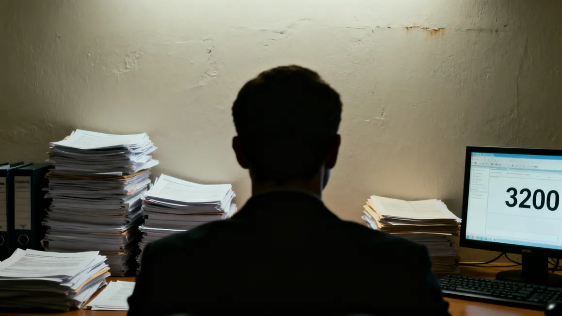 Homme devant PC, documents et mur administratif retraite Air France