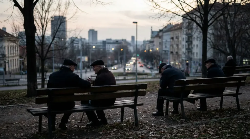 Seniors sur bancs retraite realite liens sociaux